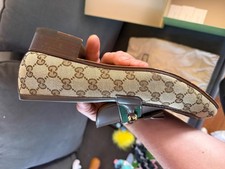 Brown Gucci Paride Loafers with Tassels in leather & canvas