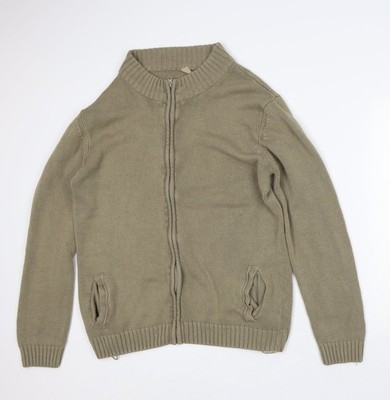 Oak Valley Herren grün hochgeschlossen Acryl Full Zip Pullover Größe L
