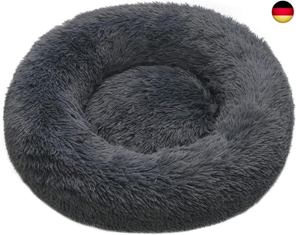 Hundebett Katzenbett, Rund Flauschig Haustierbett KatzenköRbchen Weiches PlüSch-image