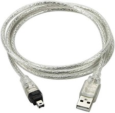 USB 2.0 Male to IEEE 1394 Mini 4Pin iLink Firewire 3 Feet, Translucent