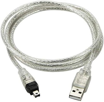 USB 2.0 Male to IEEE 1394 Mini 4Pin iLink Firewire 3 Feet, Translucent