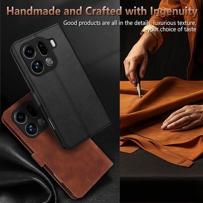 For OPPO Find X9 Pro, Wallet Phone Case Magnetic Flip Leather Card Soft Cover