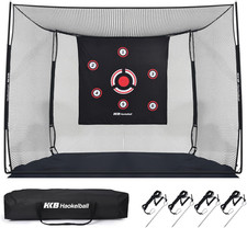 Golf Hitting Cage,10X8X6Ft Golf Practice Net with Target Cloth  Carry Bag, Heav