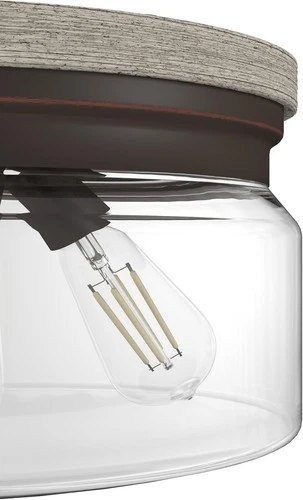 Hunter Fan Company 19151 Devon Park Flush Mount Light, Onyx Bengal *SHIPS FREE* - Picture 4 of 4