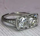 2.00Ct Round Cut Real Moissanite Custom Men's Wedding Ring 14K White Gold Plated