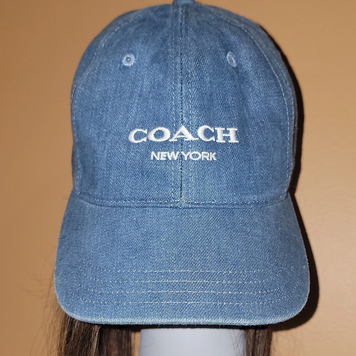 Coach Fragrance Aqua Monogram “C” Baseball Cap Hat Adjustable Coach Blue Hats for Women for sale | eBay main image 4