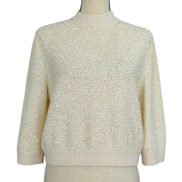 St John Evening Sequin Knit Pullover Sweater Size 10 - Image 4 of 4