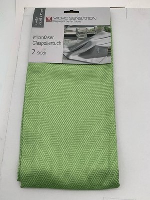 2eSet Micro Sensation Mikrofaser Glaspoliertücher 65x45 cm Grün Waffelstruktur