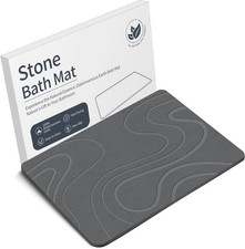Veeloim Stone Bath Mat Diatomaceous Earth Shower Mat Non-Slip Super Absorbent Di
