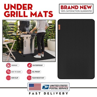Under Grill Mat for Outdoor Grill,Fireproof Reusable Grill Mat for Deck&Patios