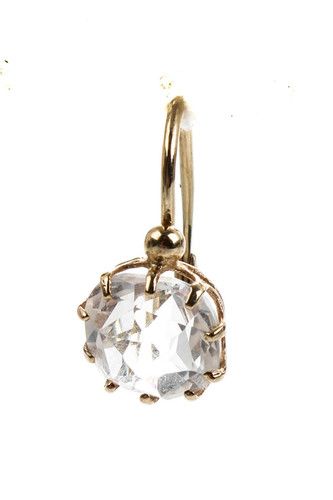 Designer Womens 10kt Yellow Gold CZ Dangle Earring .95g