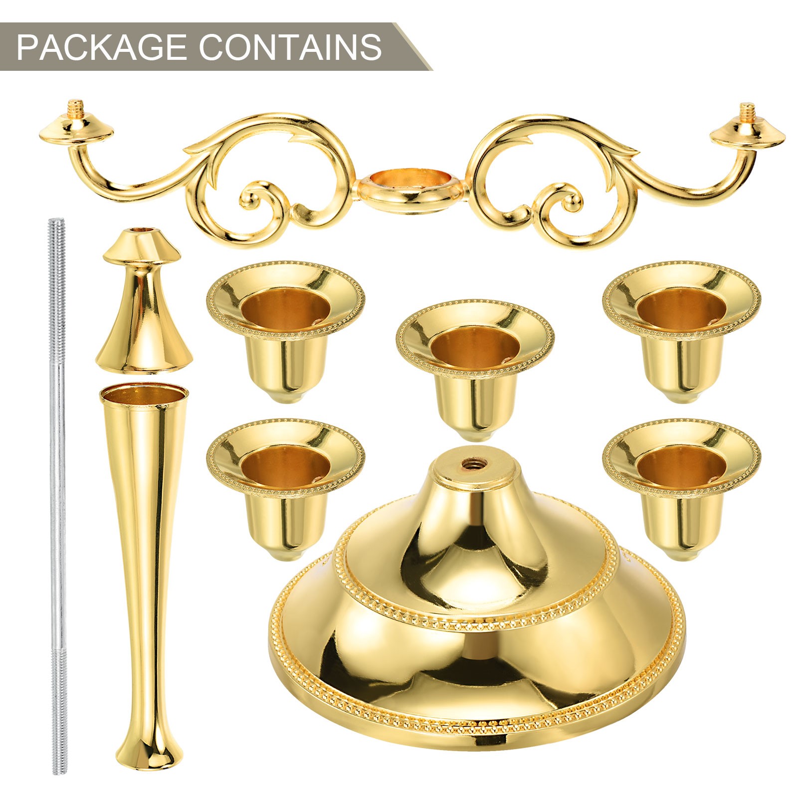 Candelabra Candle Holders 5 Arm Metal Candlestick Stand for Taper Candles