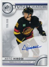 2023-24 SP Authentic Future Watch Auto Rookie #131 Akito Hirose 709/999 Canucks