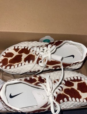Nike Air Footscape Woven Cow Print Brown/White Lace-Up Sneakers | eBay