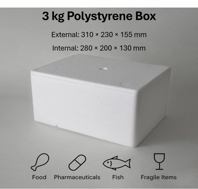 3 kg Styroporkartons - GROSSPACKUNG 12er Pack - EPS isoliert Kaltversand Lebensmittel Plus
