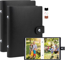 2 Pack 5x7 Photo Albums Leather Cover Holds 52 Pictures Acid-Free Mini Book
