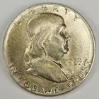 1955 Franklin Half Dollar - Silver - AU - Almost Uncirculated Toning