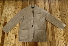 J. Crew Sweater Blazer Cardigan Cocoon Women Medium Tan Alpaca Wool Chunky