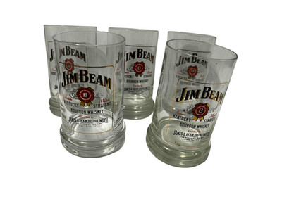 5x jim beam whiskey gläser goldene schrift Tumbler selten Whisky Bourbon Kentuck