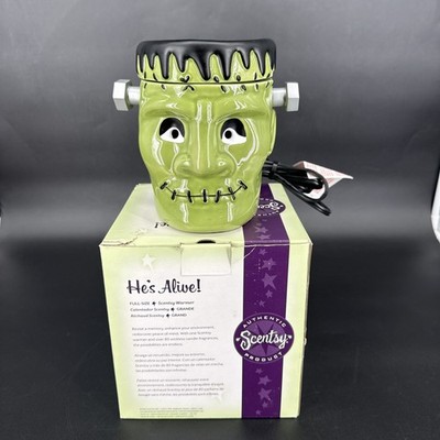 Retired Scentsy He's Alive Frankenstein Full Size Wax Warmer Halloween Green