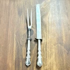 Vintage International Silver Angelique Sterling Handle Carving Knife & Fork Set