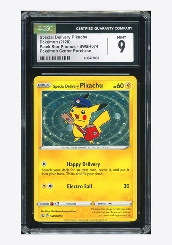 Pokemon CGC 9 Special Delivery Pikachu Promo 2020 SWSH074 P.C. Purchase English
