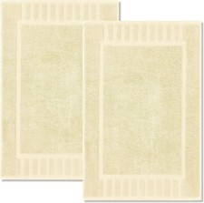2 Pack Cotton Bath Mat Towels 22x34 Hotel Spa Absorbent Beige