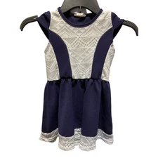 One Step Up Girls Sleeveless Dress Size 5/6, Blue/White, Polyester/Spandex, USA