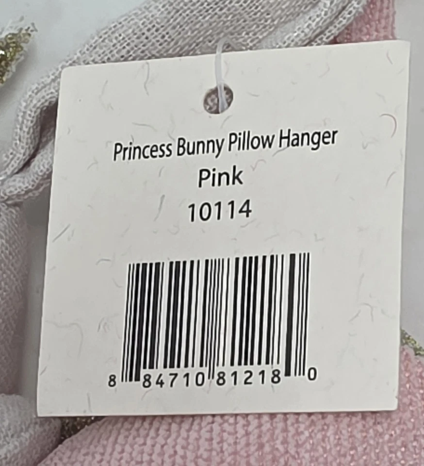 Mon-Ami The Princess Is Sleeping Door Hanger Pink Pillow Plush Bunny With Crown - Image 4 of 4