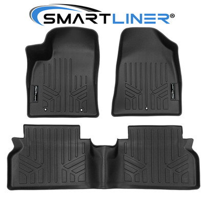 SMARTLINER Custom Fit Black 2 Row Floor Mat Liner Set For 2024 - 2025 Hyundai Ko