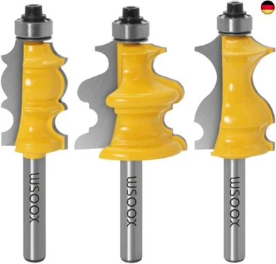 WSOOX 8mm Schaft Architectural Moulding Fräser Set 3 Stück Formfräser für Hol
