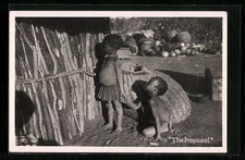 Old postcard The Proposal, Children 