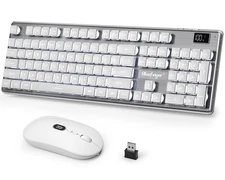 BlueFinger Wireless Gaming Keyboard and Mouse Combo, Upgrade Battery Percenta...