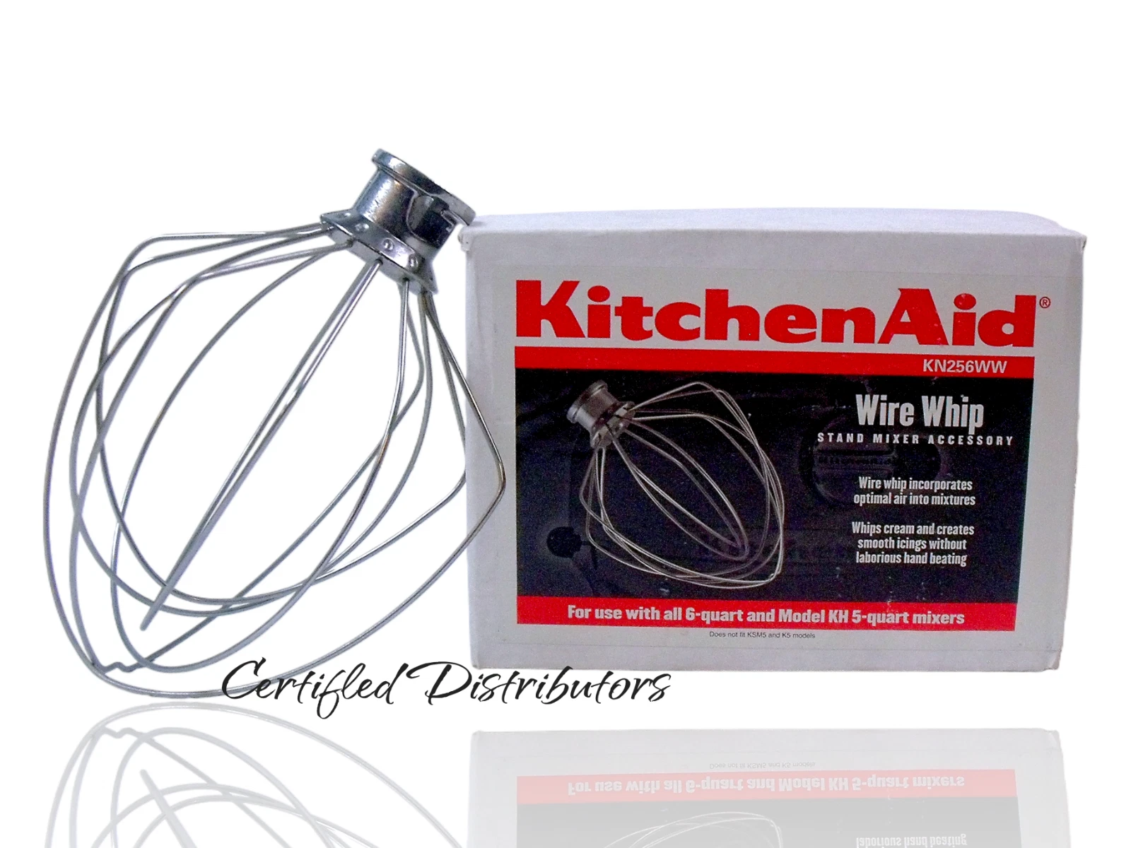 Kitchen Aid KN256WW Stainless Steel Wire Whip Whisk Attachment For 6 Qt Bowl NEW
Opens in a new wind