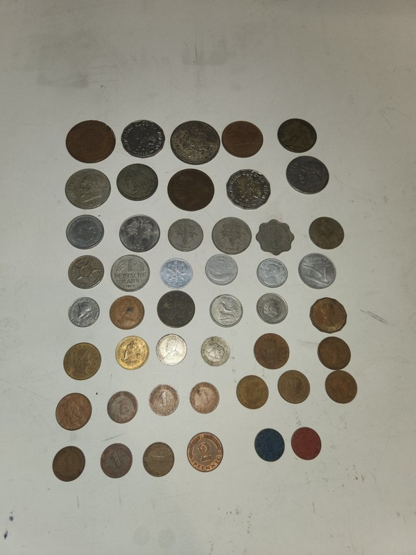 LOT OF 48 COINS FROM AROUND THE WORLD 1924-1970's