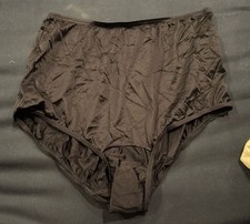 Vtg Vanity Fair Panties 8 XL Black Sissy Briefs