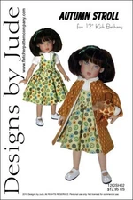 Autumn Stroll Doll Clothes Sewing Pattern for 12" Bethany Kish