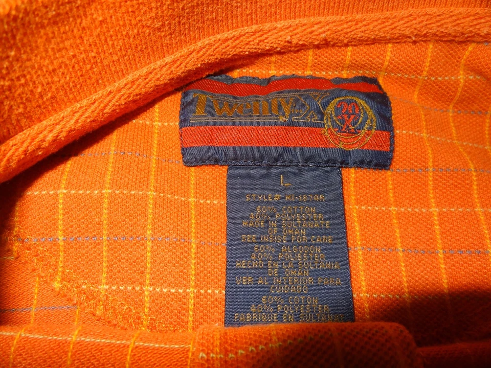 Camisa estilo polo naranja talla grande para hombre de Twenty X Foto 3 de 4