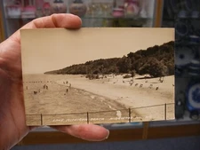 Real Photo Postcard RPPC Highwood Illinois IL - Lake Michigan Beach Scene #3645