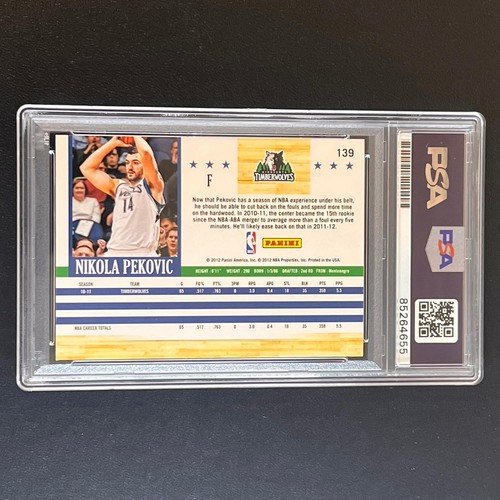 2012-13 Panini NBA Hoops #139 Nikola Pekovic Signed Card AUTO PSA Slabbed Timber - Picture 2 of 2