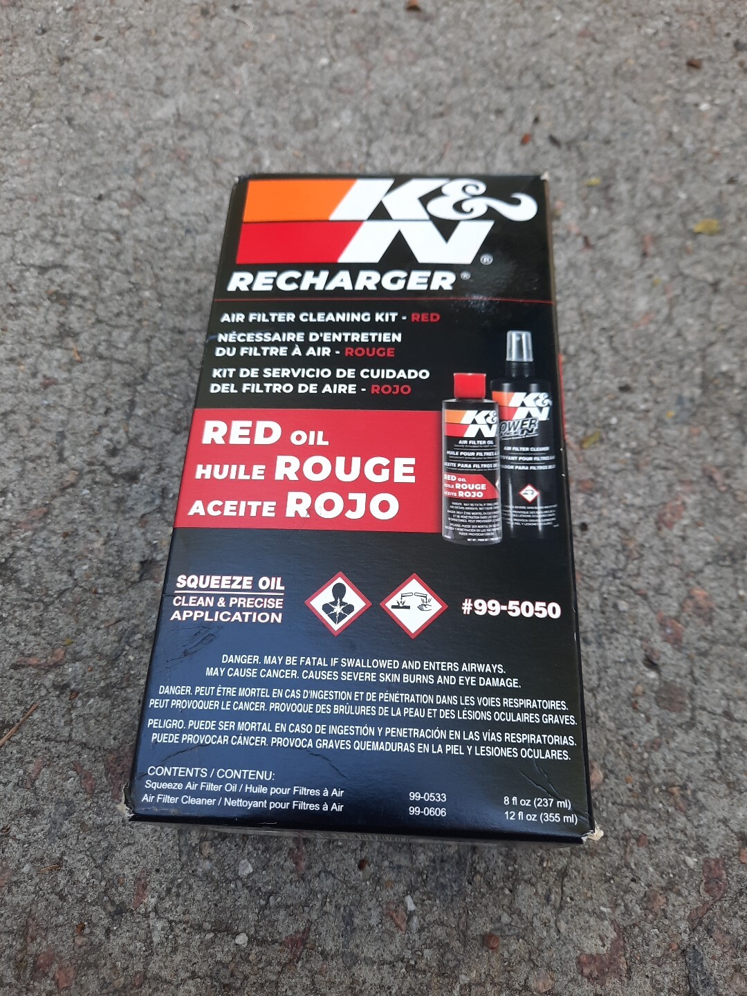 K&N Air Filter Cleaning Kit 995050 Recharger Restore Squeeze Bottle