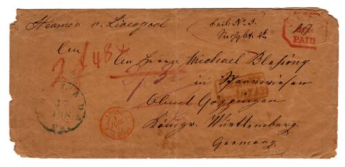 1851 Philadelphia PA PAID Octagon Stampless Cover to Germany via Liverpool - Picture 1 of 2