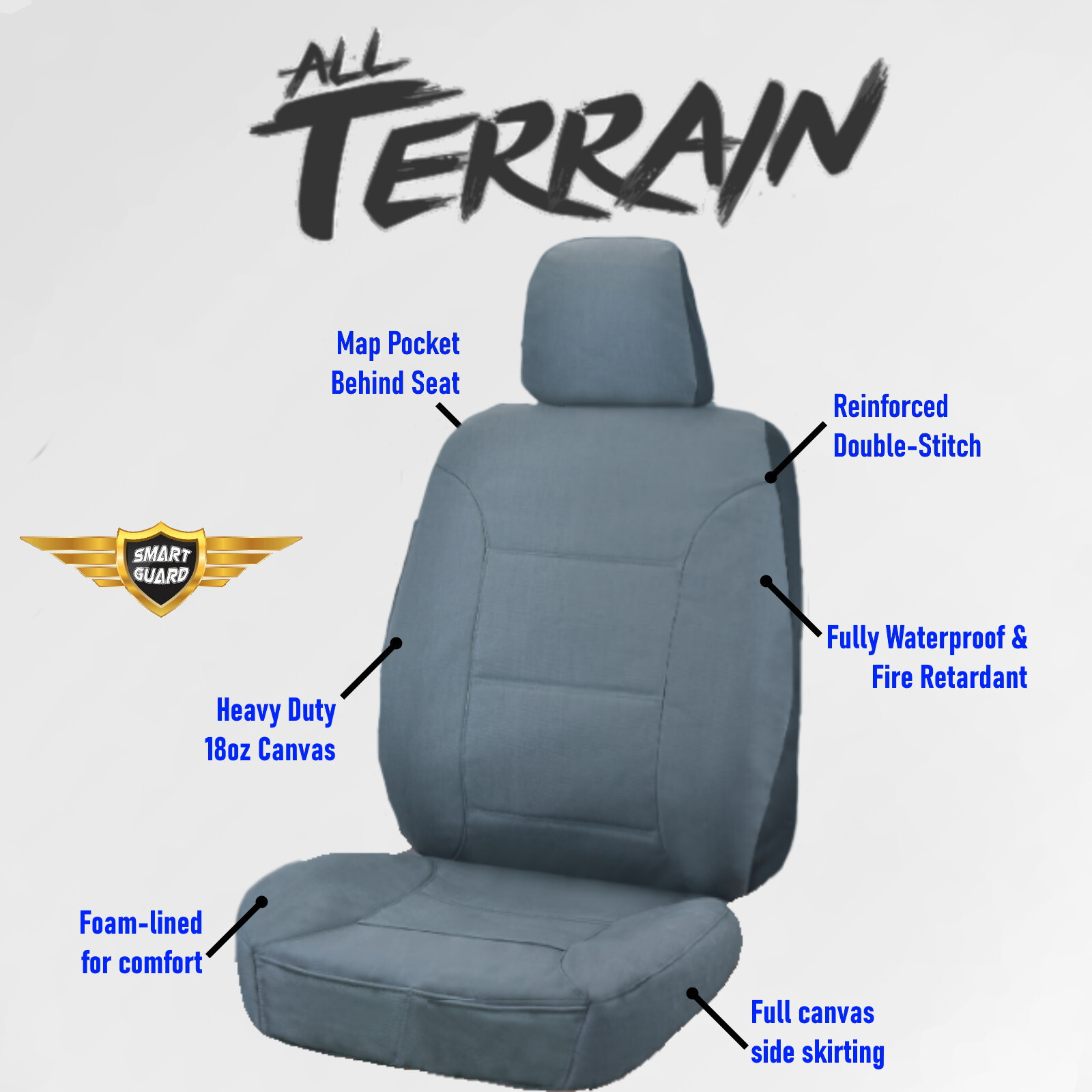 Heavy Duty Canvas Seat Covers for Toyota Landcruiser Single Cab 60/70
