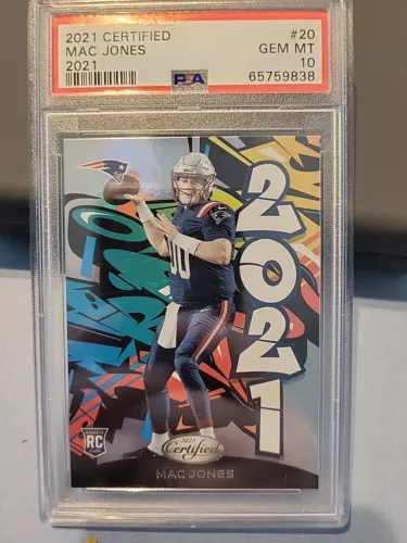 2021 Certified Mac Jones 2021 Graffiti PSA 10 Gem Mint #20 RC Rookie Patriots