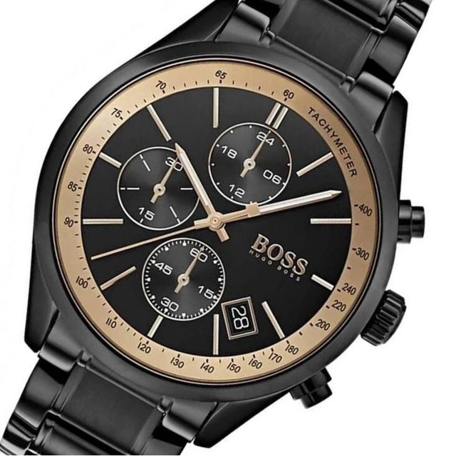 HUGO BOSS Grand Prix Black Stainless Steel Men's Wristwatch (1513578) for  sale online | eBay
