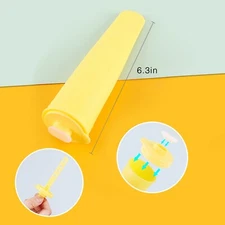 SVP Set of 4 Squeezable and hold Ice Pop Mold BPA Free, Reusable Silicone Popsic