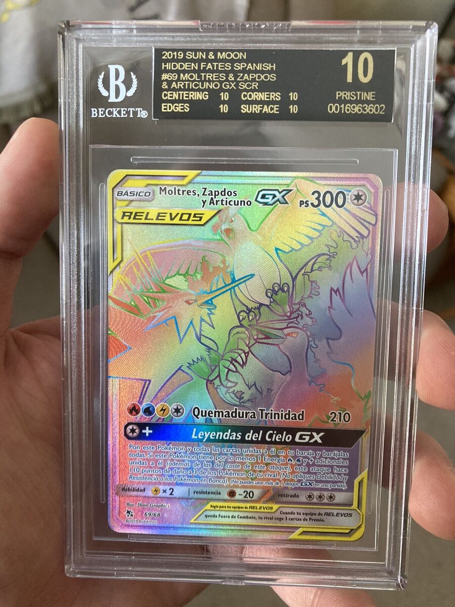 ESP~ SPANISH BGS 10 BLACK Moltres Zapdos Articuno GX Pokemon ESP~ SPANISH BGS 10 BLACK Moltres Zapdos Articuno GX Pokemon