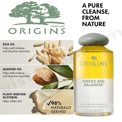 ORIGINS Checks and Balances MILKY OIL Face Cleanser + Makeup Melter 5oz (SEALED)