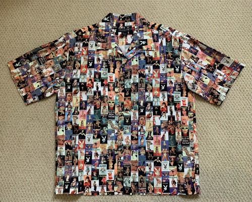 Vintage PLAYBOY magazine cover print short sleeve button shirt - XL BRAND NEW - Picture 2 of 5