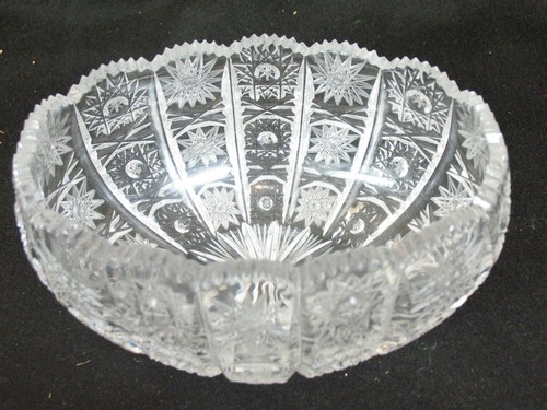 BOHEMIA Cut Crystal Centerpiece 13.75" & Small Condiment Bowl - Picture 11 of 13
